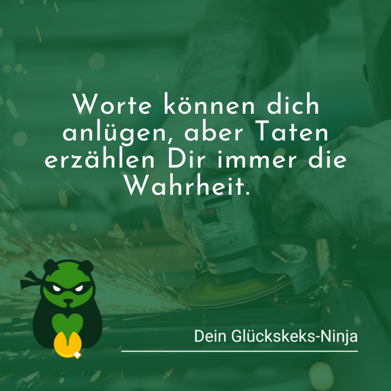Worte können lügen, Taten erzählen die Wahrheit.