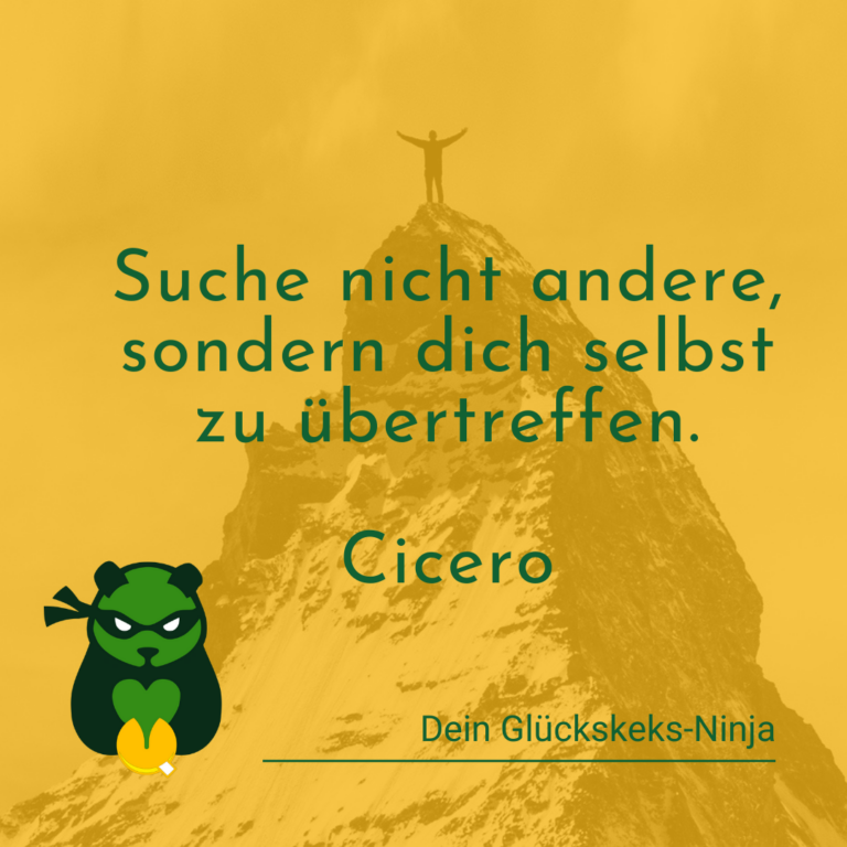 Nicht andere sonder dich selbst übertreffen.