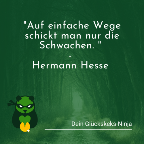 Einfache Wege sind nur für die Schwachen.