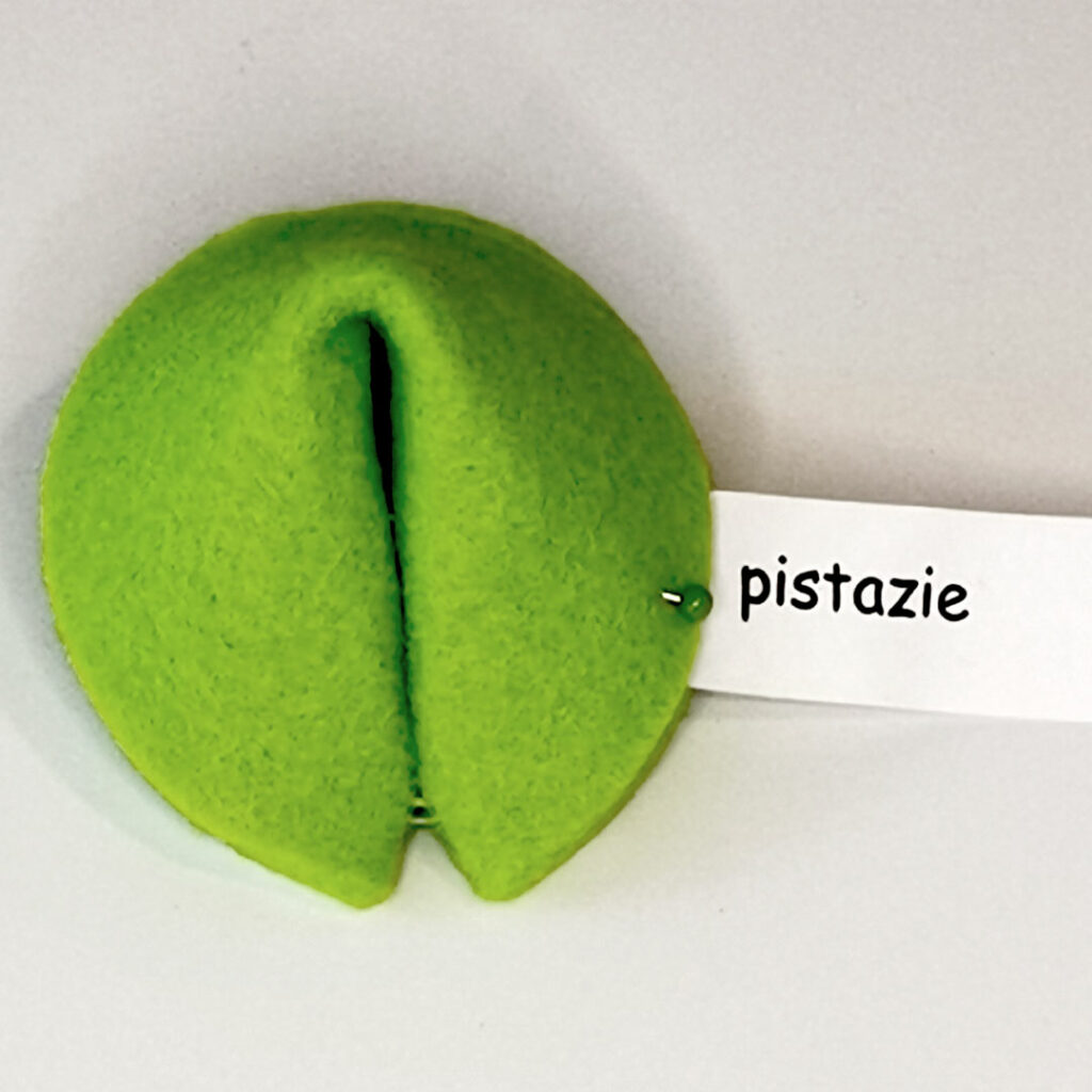 Glückskekse in pistazie