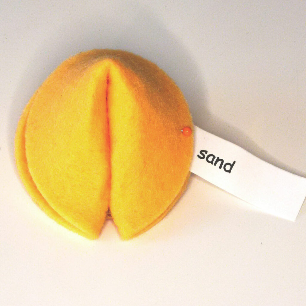 Glückskekse in sand