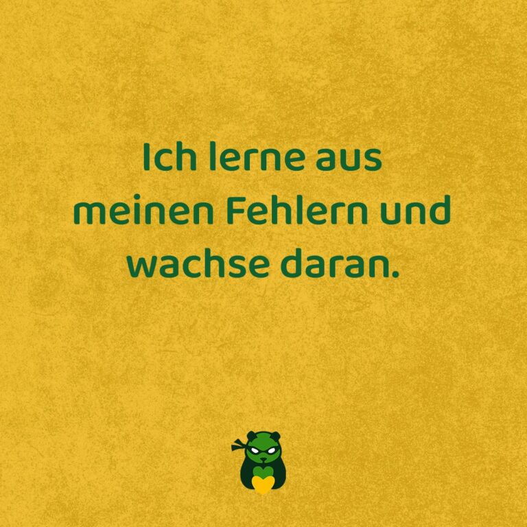 Ich lerne aus meinen Fehlern und wachse daran